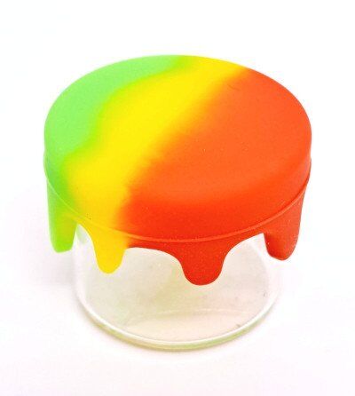 Vape Ape Small Glass Jar w/Silicone Lid Rasta Theme